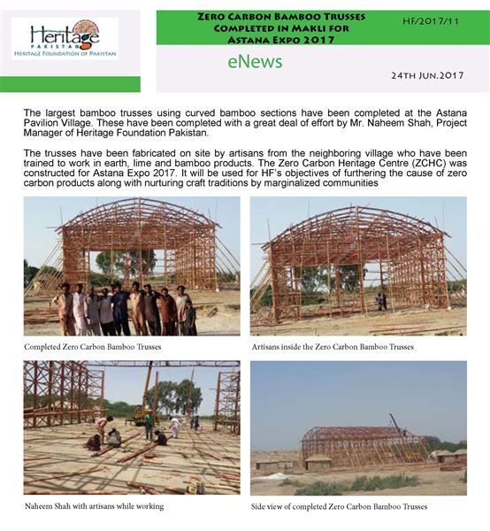 Zero Carbon Bamboo Trusses Completed in Makli for Astana Expo 2017