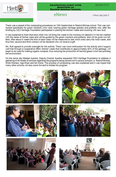 Composting event with Monitors at Rashid Minhas School