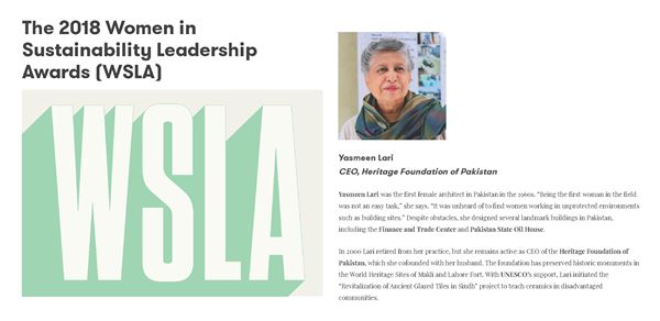 Woman in Sustainability Leadership Award 2018 (WSLA)