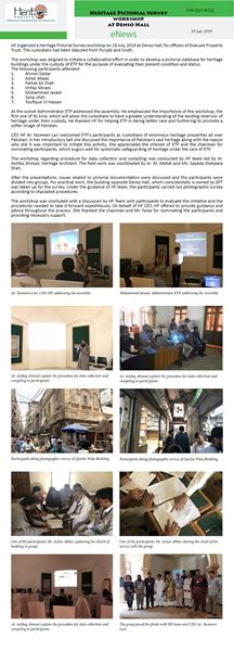 Heritage Pictorial Survey  workshop  at Denso Hall, Karachi