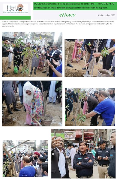 DC South Karachi leads a tree plantation drive as part of the revitalization of Kharadar bagh being undertaken by HF with his support.