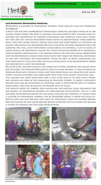 Lari Barefoot Knowledge Sourcing at TandoAllahyar