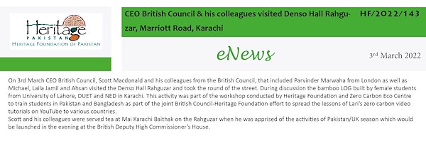 CEO British Council & his colleagues visited Denso Hall Rahguzar, Marriott Road, Karachi