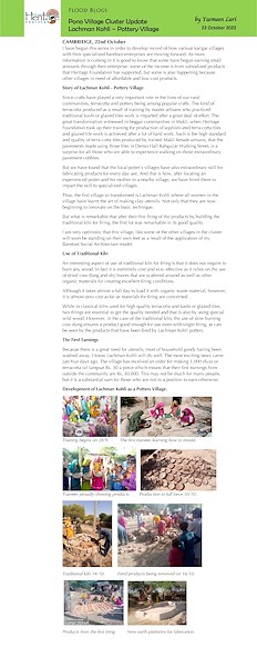 18. Flood Blog by Ar. Yasmeen Lari -  Pono Village Cluster Update Lachman Kohli – Pottery Village
