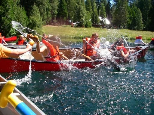 water fights in the Canoe lake