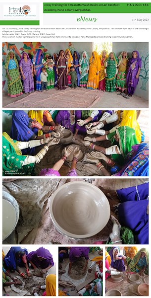 2-Day Training for Terracotta Wash Basins at Lari Barefoot Academy, Pono Colony, Mirpurkhas.