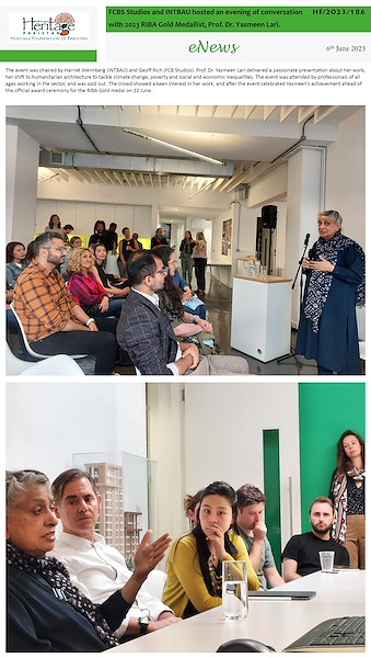 FCBS Studios and INTBAU hosted an evening of conversation with 2023 RIBA Gold Medallist, Prof. Dr. Yasmeen Lari.