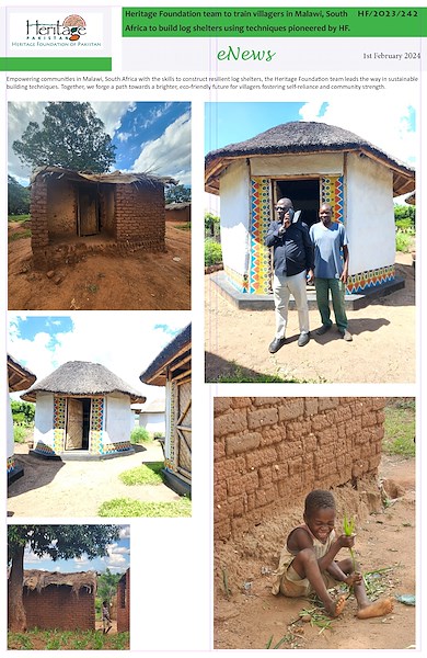 Heritage Foundation team to train villagers in Malawi, South Africa to build log shelters using techniques pioneered by HF.